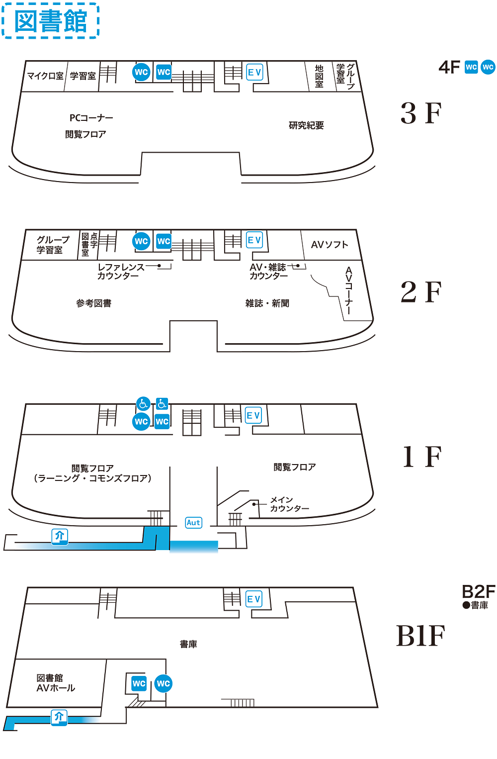 バリアフリーMAP／図書館